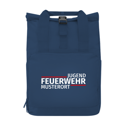 Rucksack mit Seitentasche - Modern Jugendfeuerwehr [Personalisierbar]
