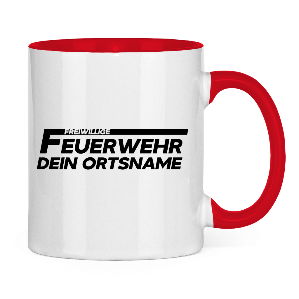 Tasse zweifarbig - Freiwillige Feuerwehr [Personalisierbar]