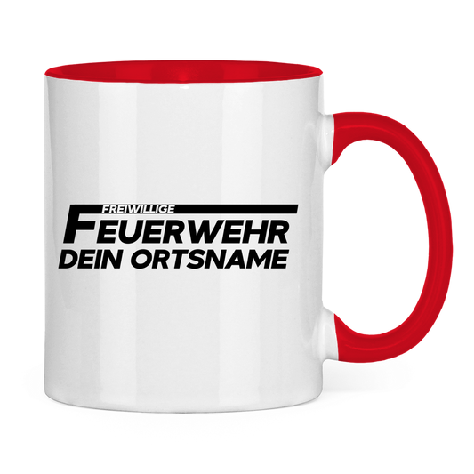 Tasse zweifarbig - Freiwillige Feuerwehr [Personalisierbar]