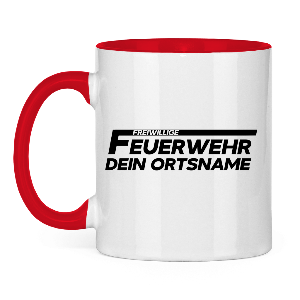 Tasse zweifarbig - Freiwillige Feuerwehr [Personalisierbar]