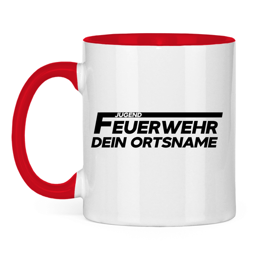 Tasse zweifarbig - Jugendfeuerwehr [Personalisierbar]
