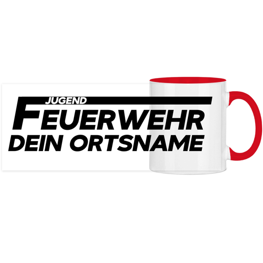 Panorama Tasse zweifarbig - Jugendfeuerwehr [Personalisierbar]