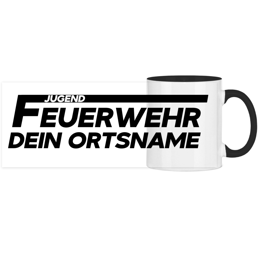 Panorama Tasse zweifarbig - Jugendfeuerwehr [Personalisierbar]