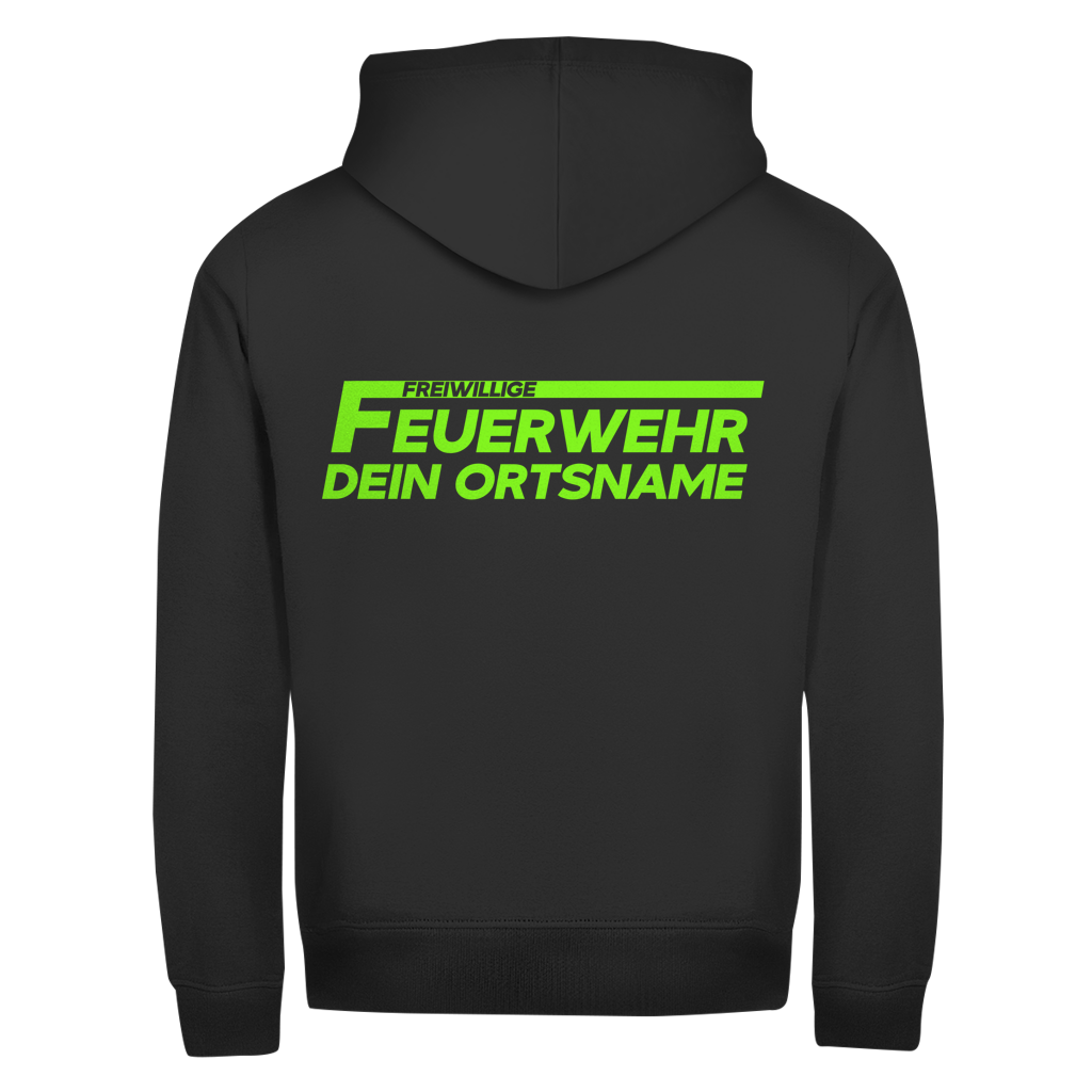 Unisex Zipper Hoodie - Freiwillige Feuerwehr Grün [Personalisierbar]