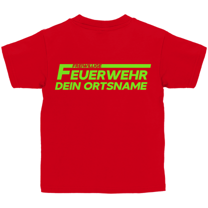 Kinder T-Shirt - Freiwillige Feuerwehr Grün [Personalisierbar]