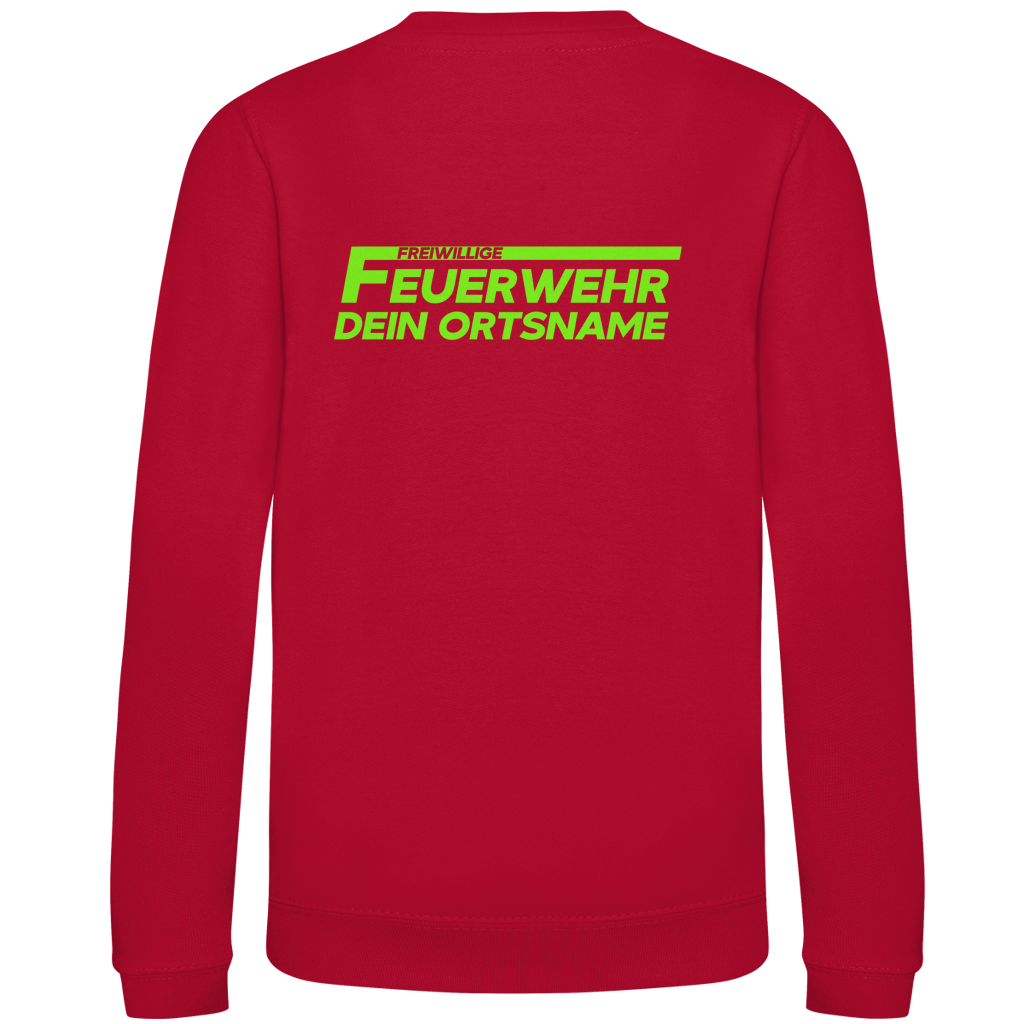 Kinder Sweatshirt - Freiwillige Feuerwehr Grün [Personalisierbar]