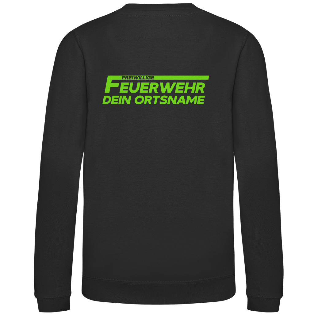 Kinder Sweatshirt - Freiwillige Feuerwehr Grün [Personalisierbar]