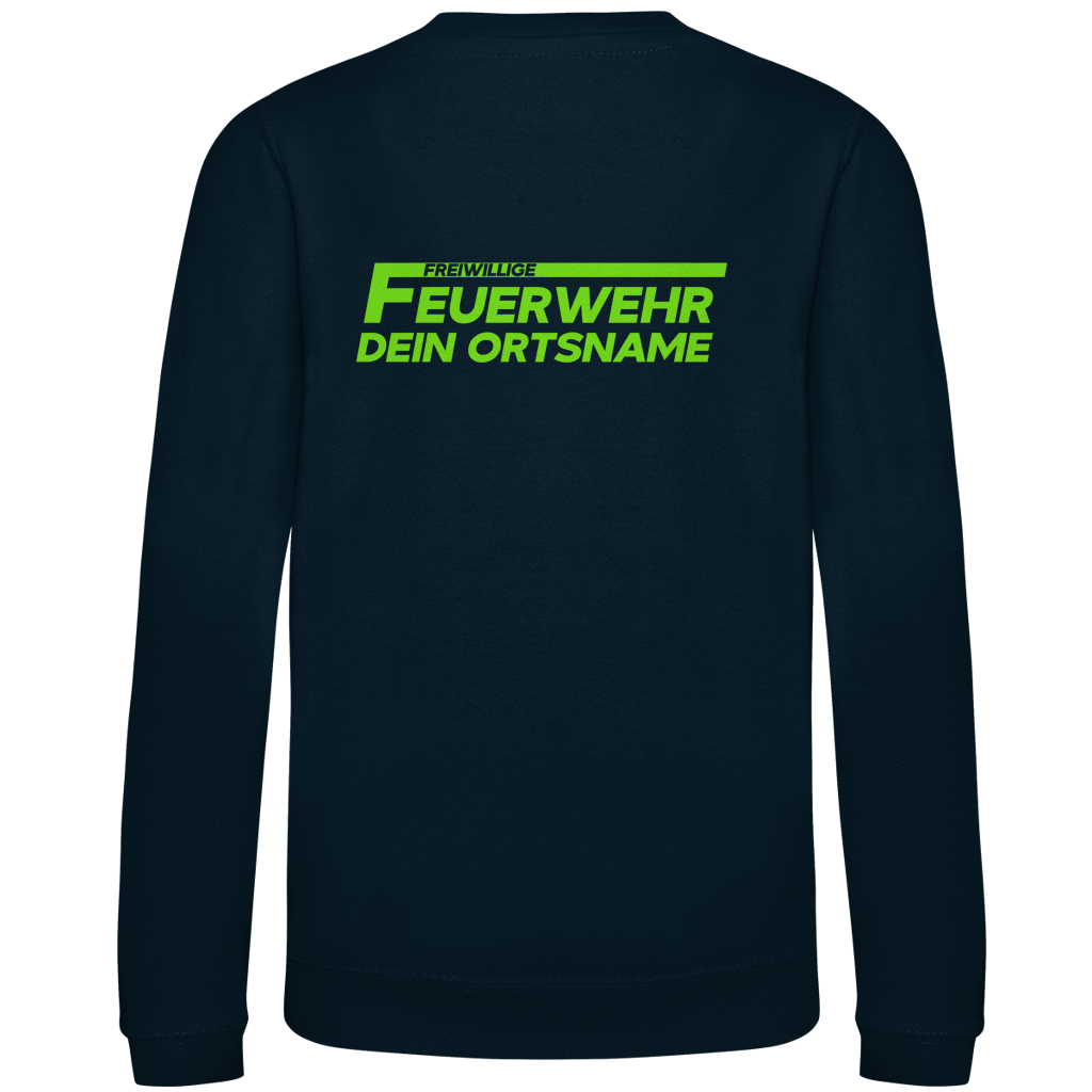 Kinder Sweatshirt - Freiwillige Feuerwehr Grün [Personalisierbar]
