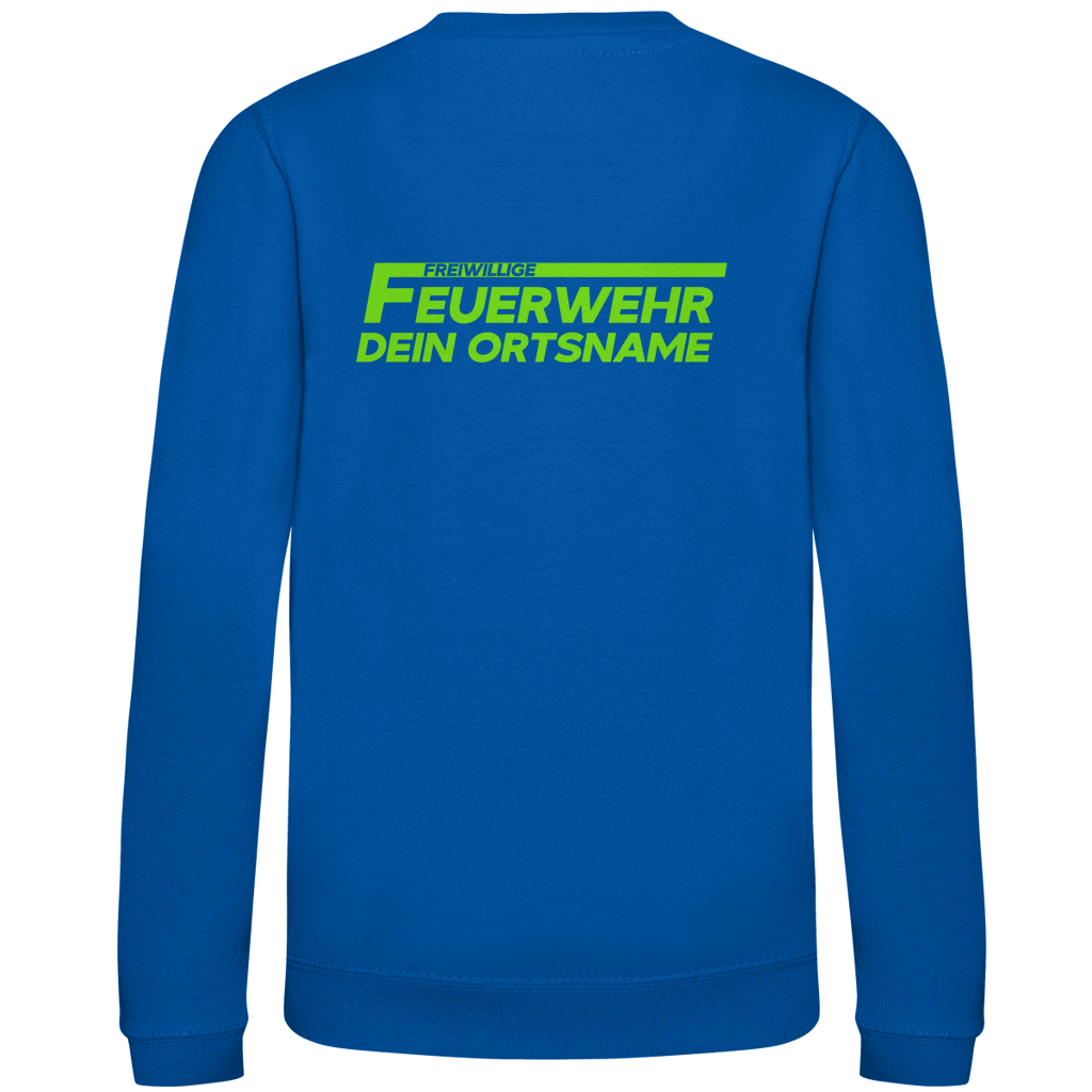 Kinder Sweatshirt - Freiwillige Feuerwehr Grün [Personalisierbar]