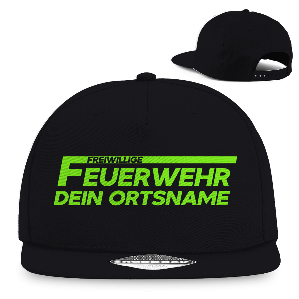 Snapback Rapper Cap - Freiwillige Feuerwehr Grün [Personalisierbar]