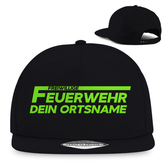 Snapback Rapper Cap - Freiwillige Feuerwehr Grün [Personalisierbar]