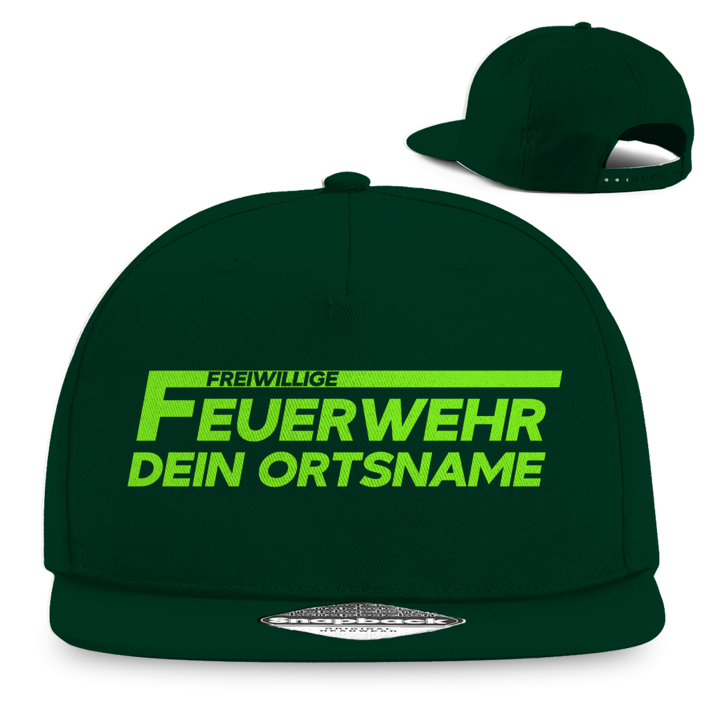 Snapback Rapper Cap - Freiwillige Feuerwehr Grün [Personalisierbar]