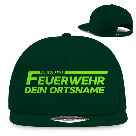 Snapback Rapper Cap - Freiwillige Feuerwehr Grün [Personalisierbar]