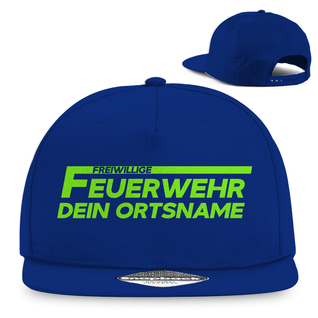 Snapback Rapper Cap - Freiwillige Feuerwehr Grün [Personalisierbar]
