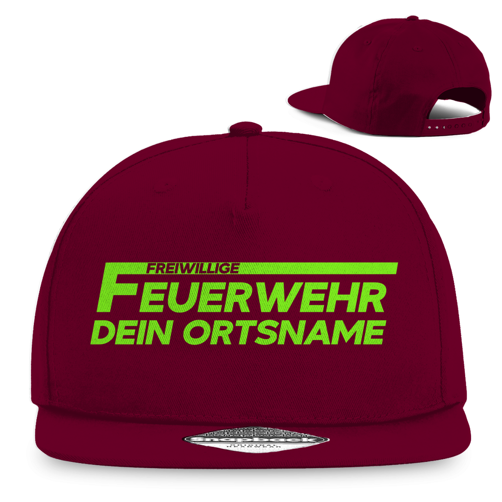 Snapback Rapper Cap - Freiwillige Feuerwehr Grün [Personalisierbar]