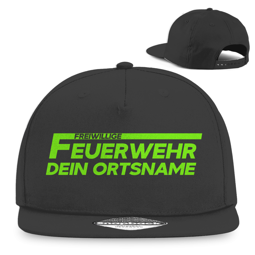 Snapback Rapper Cap - Freiwillige Feuerwehr Grün [Personalisierbar]