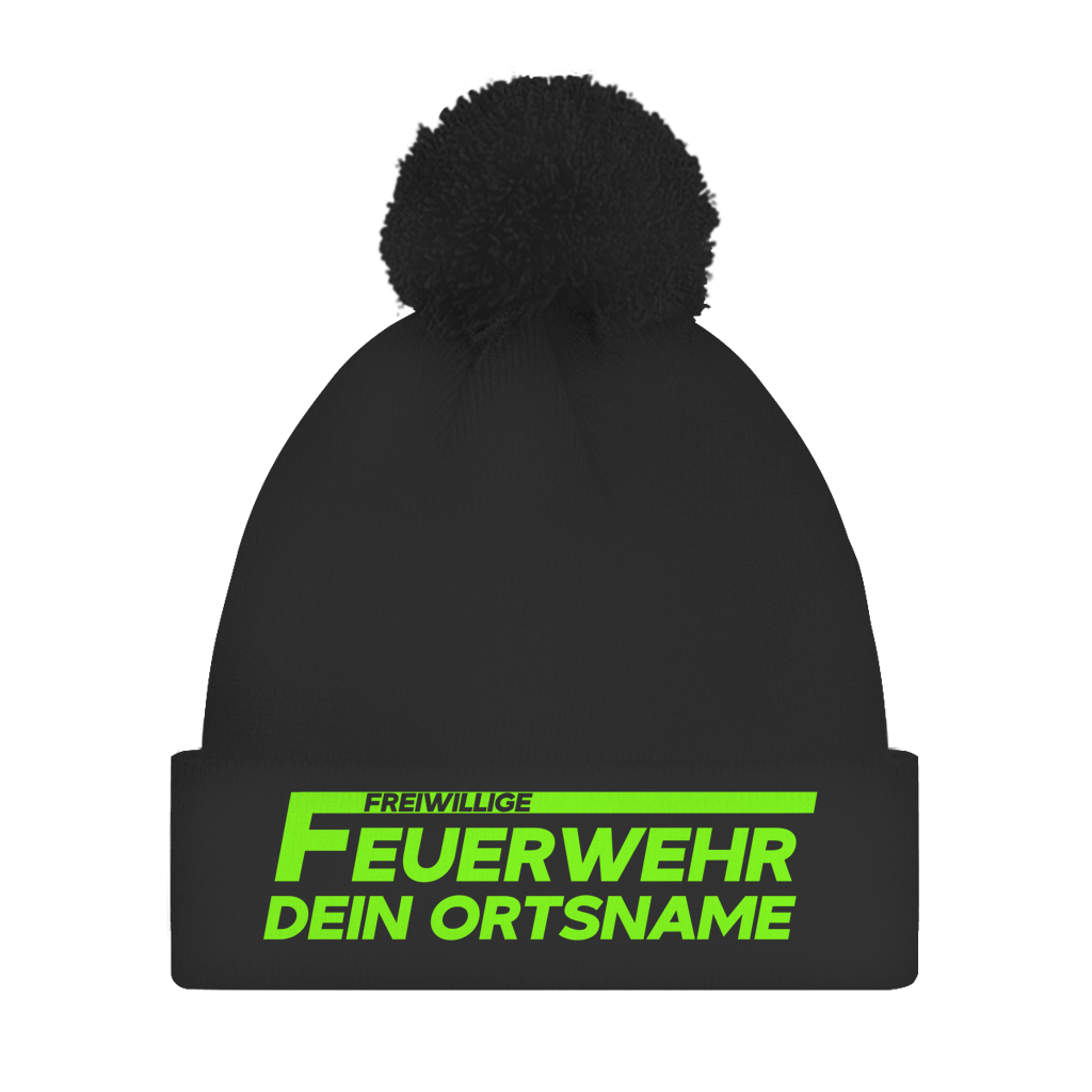 Bommelmütze - Freiwillige Feuerwehr Grün [Personalisierbar]