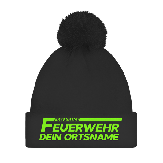 Bommelmütze - Freiwillige Feuerwehr Grün [Personalisierbar]