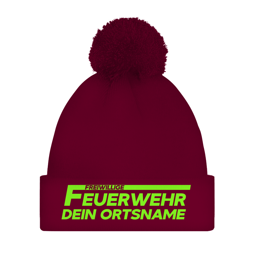 Bommelmütze - Freiwillige Feuerwehr Grün [Personalisierbar]