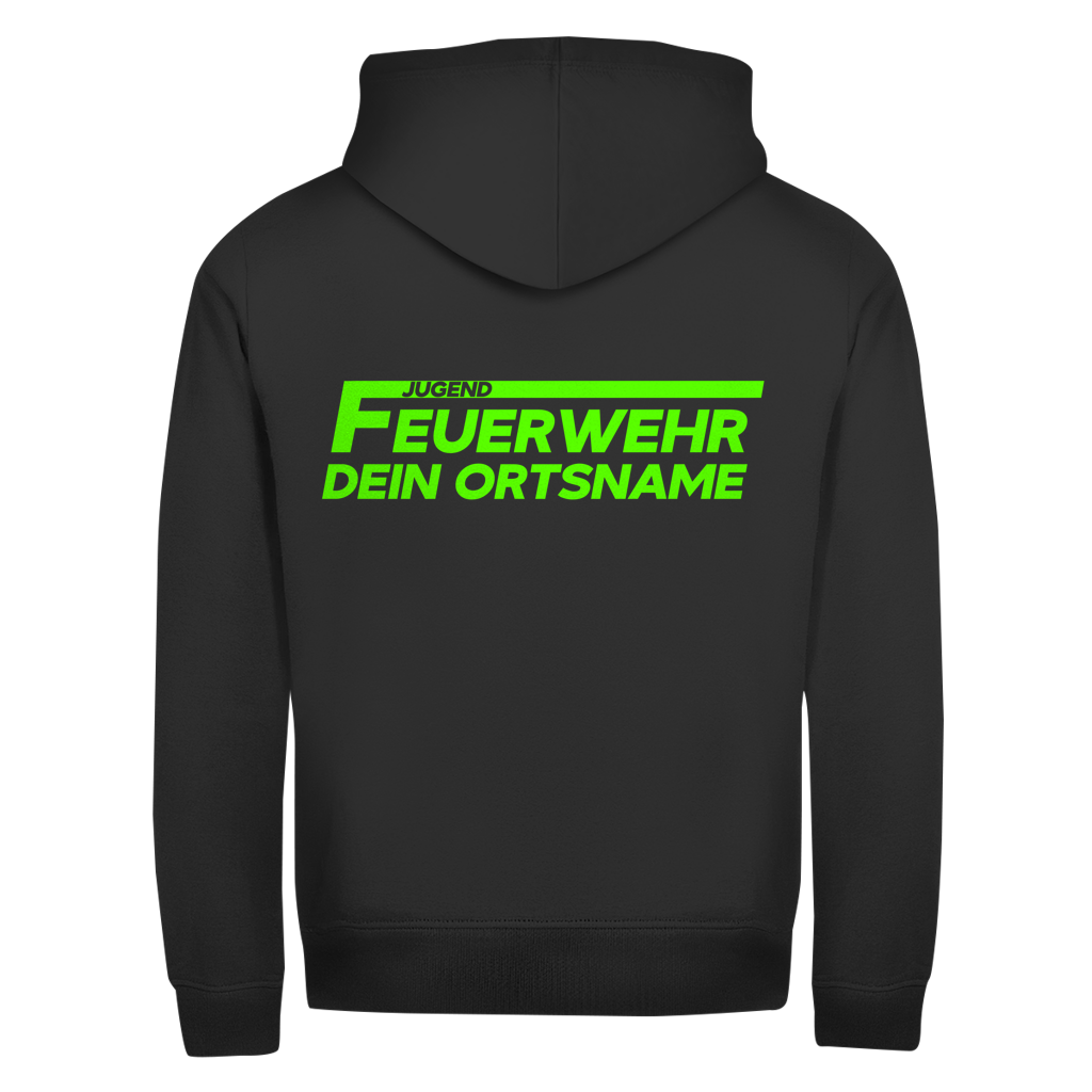 Unisex Zipper Hoodie - Jugendfeuerwehr Grün [Personalisierbar]