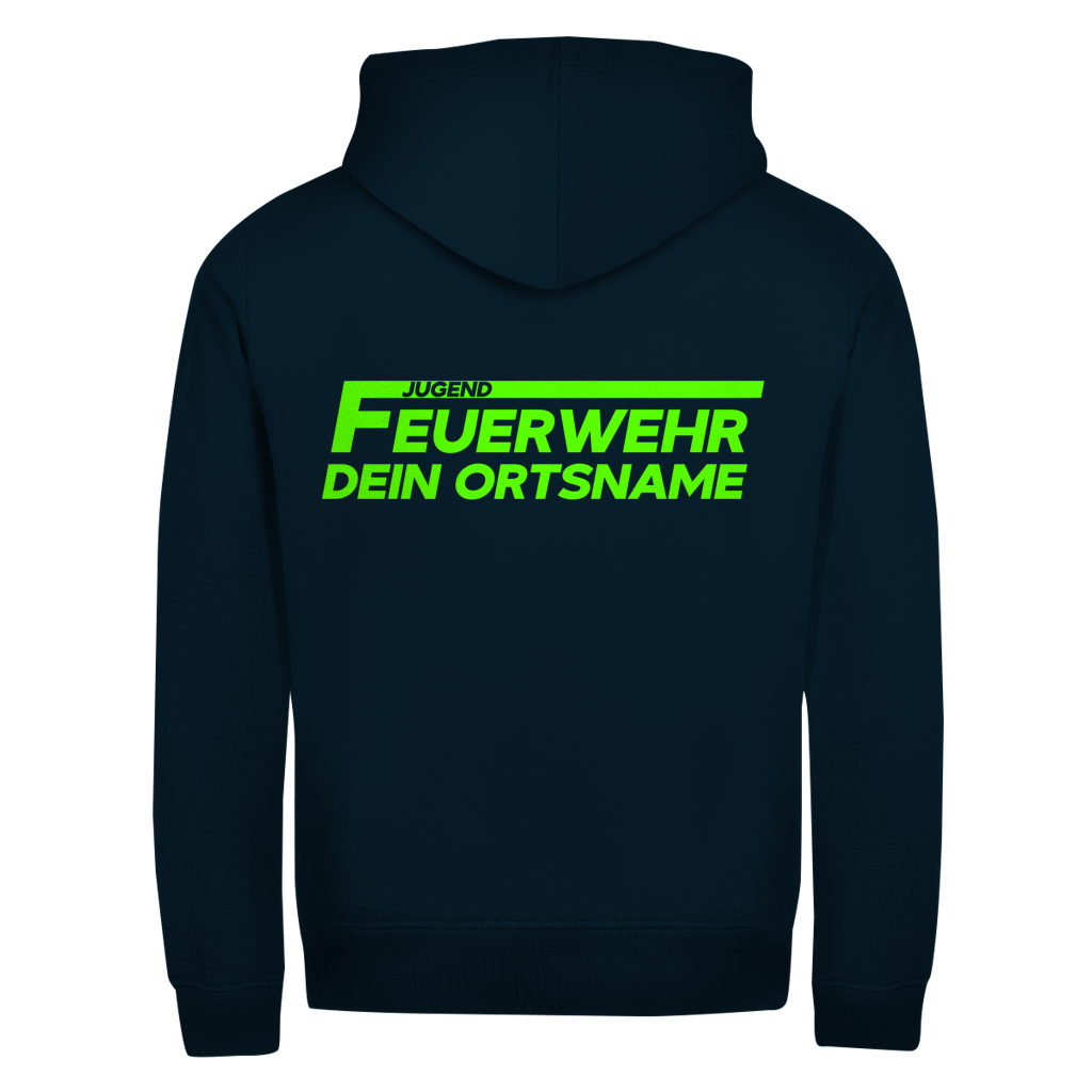 Unisex Zipper Hoodie - Jugendfeuerwehr Grün [Personalisierbar]