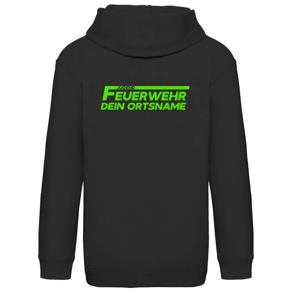 Kinder Hoodie - Jugendfeuerwehr Grün [Personalisierbar]