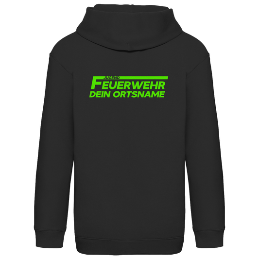 Kinder Hoodie - Jugendfeuerwehr Grün [Personalisierbar]