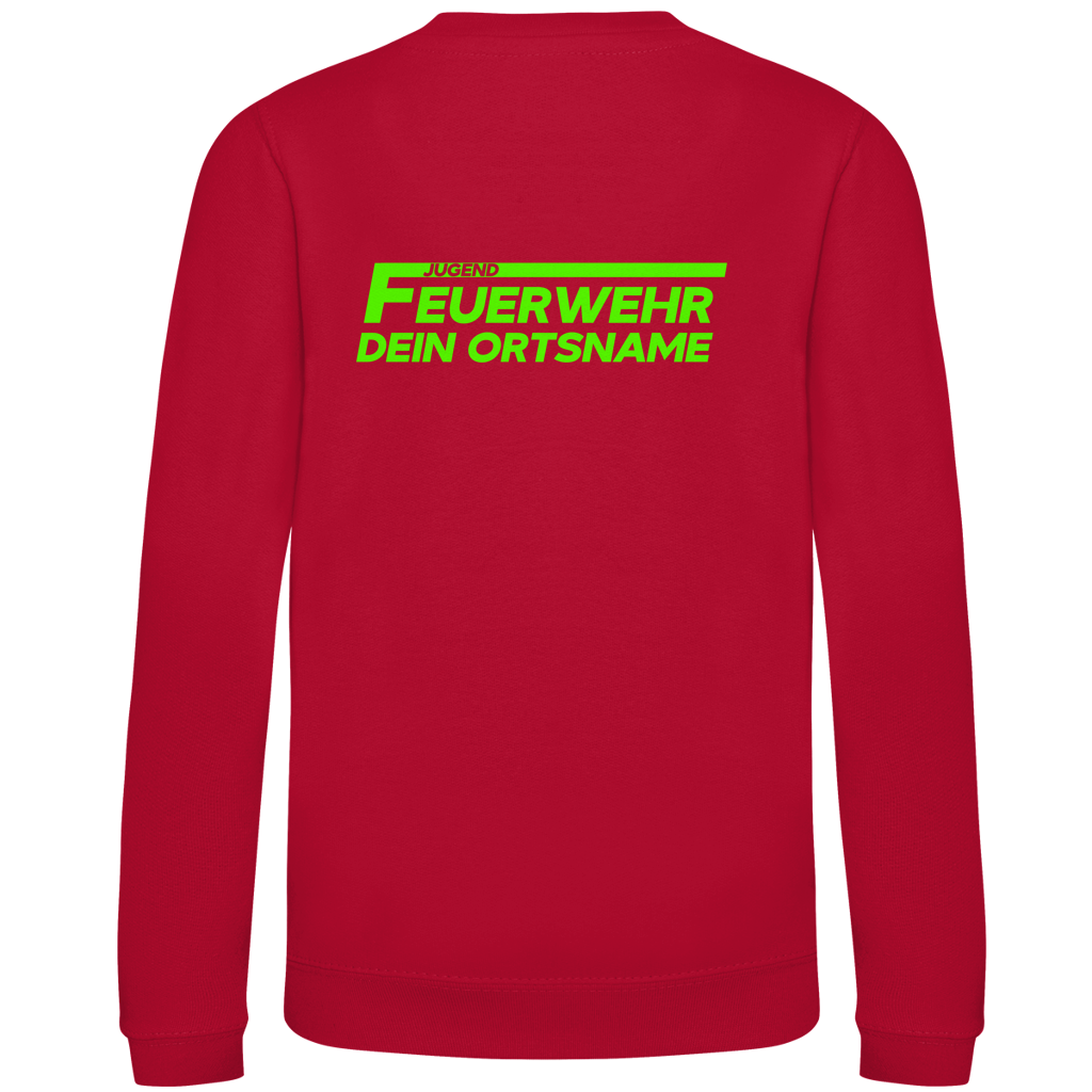 Kinder Sweatshirt - Jugendfeuerwehr Grün [Personalisierbar]