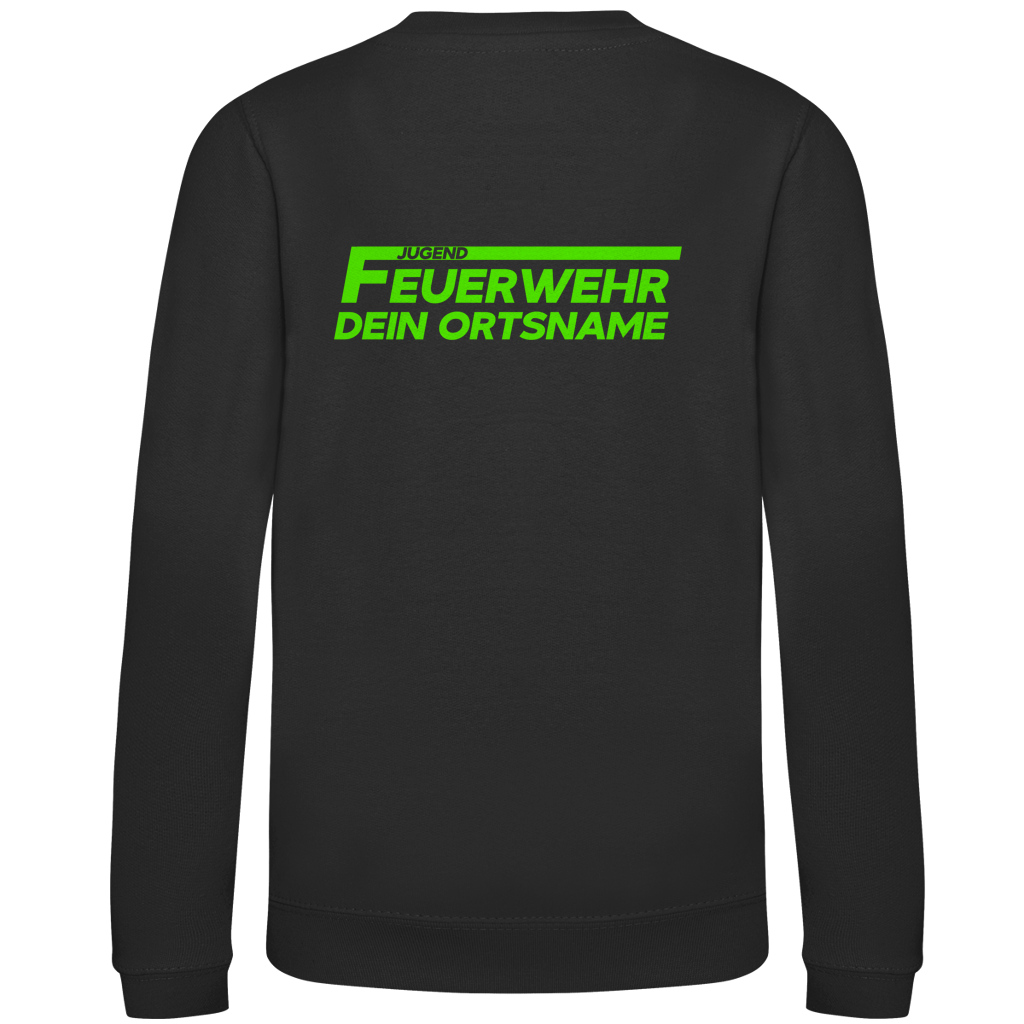 Kinder Sweatshirt - Jugendfeuerwehr Grün [Personalisierbar]