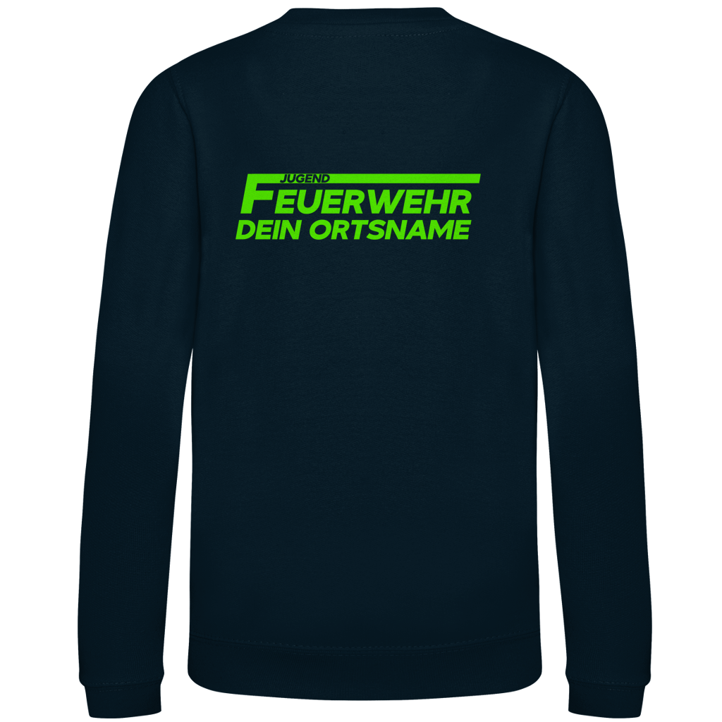 Kinder Sweatshirt - Jugendfeuerwehr Grün [Personalisierbar]