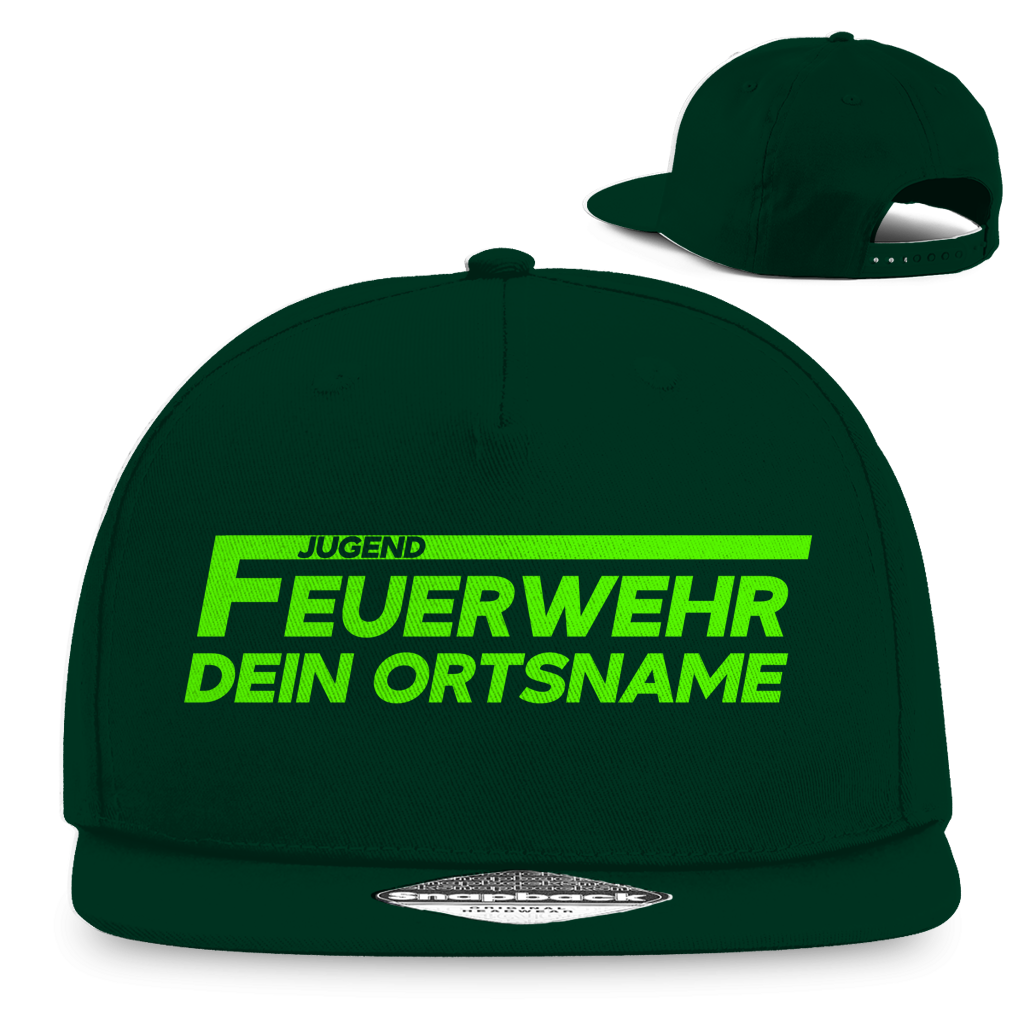 Snapback Rapper Cap - Jugendfeuerwehr Grün [Personalisierbar]