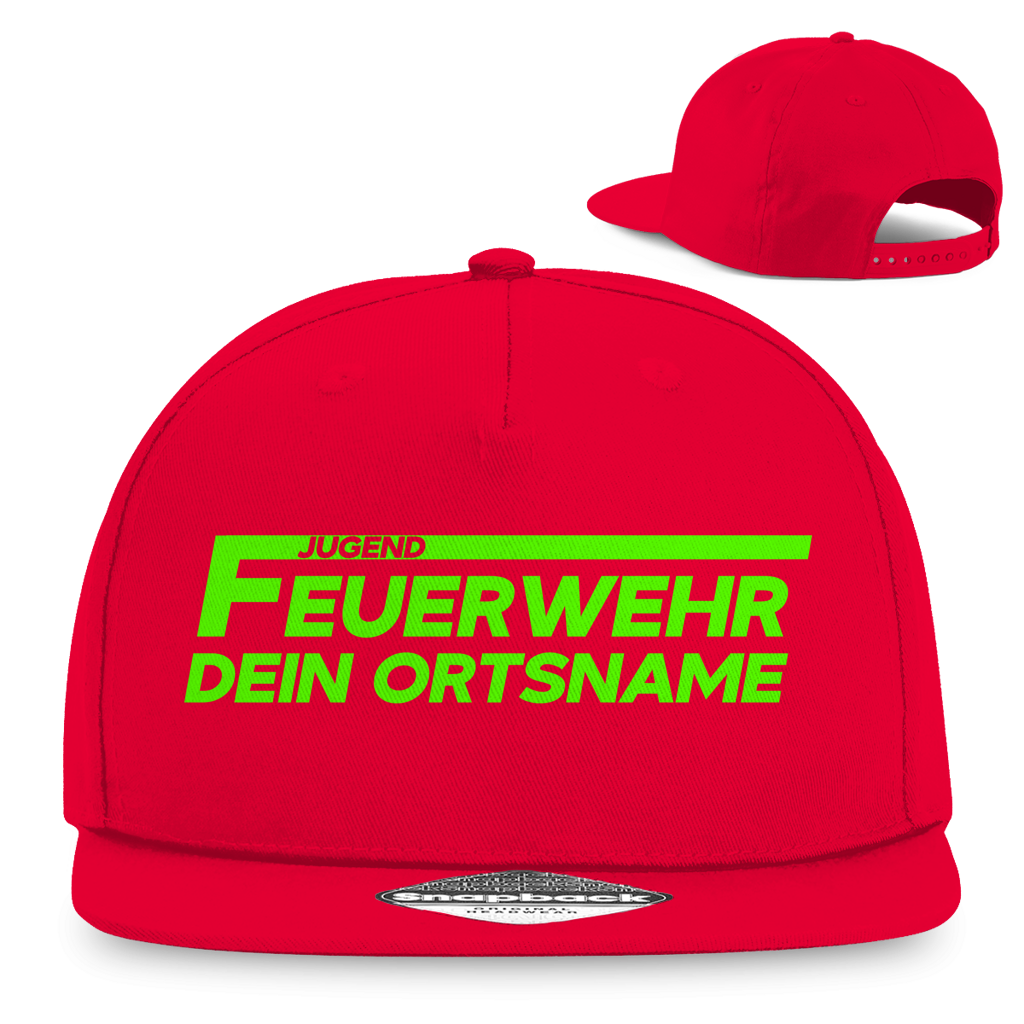 Snapback Rapper Cap - Jugendfeuerwehr Grün [Personalisierbar]