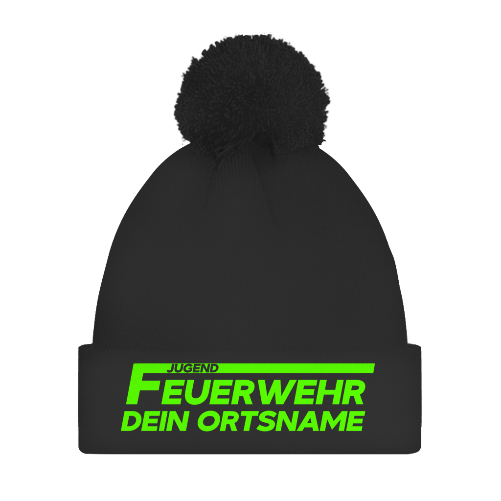 Bommelmütze - Jugendfeuerwehr Grün [Personalisierbar]