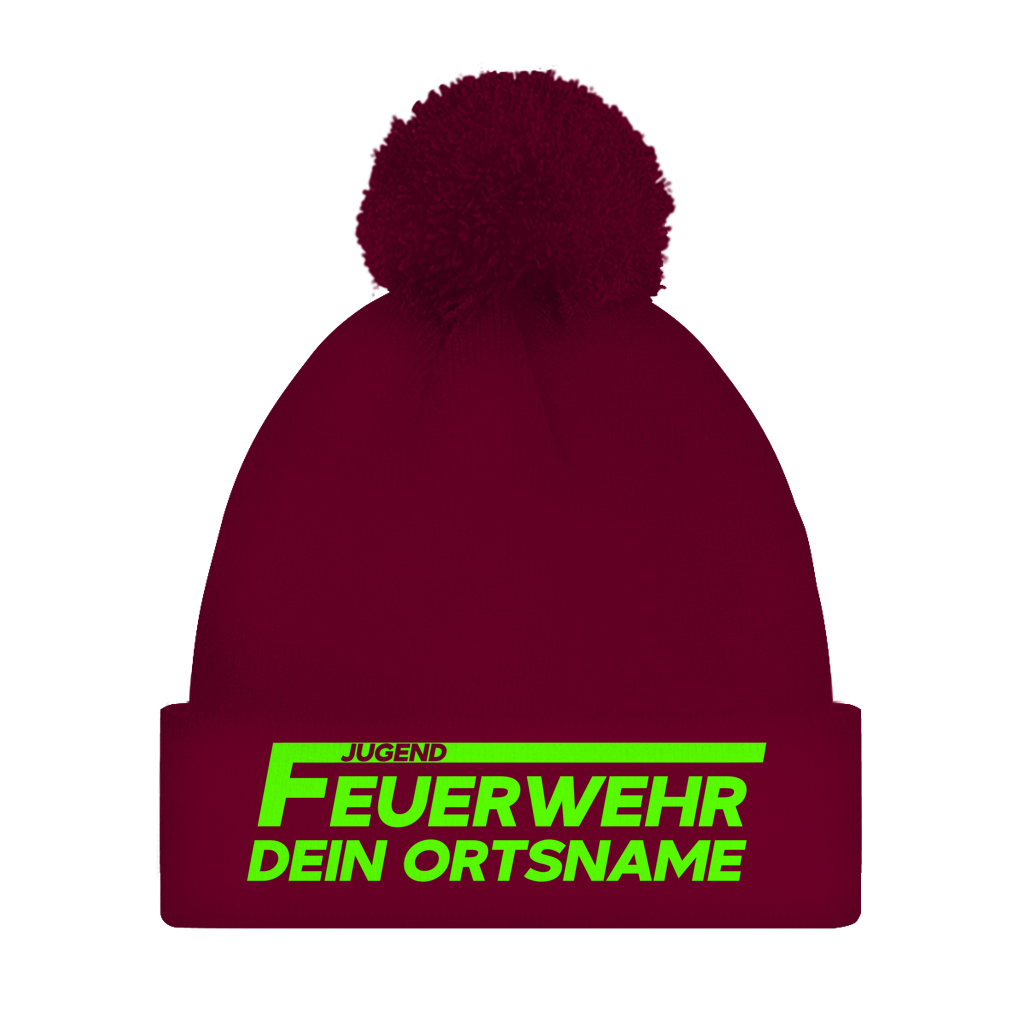 Bommelmütze - Jugendfeuerwehr Grün [Personalisierbar]