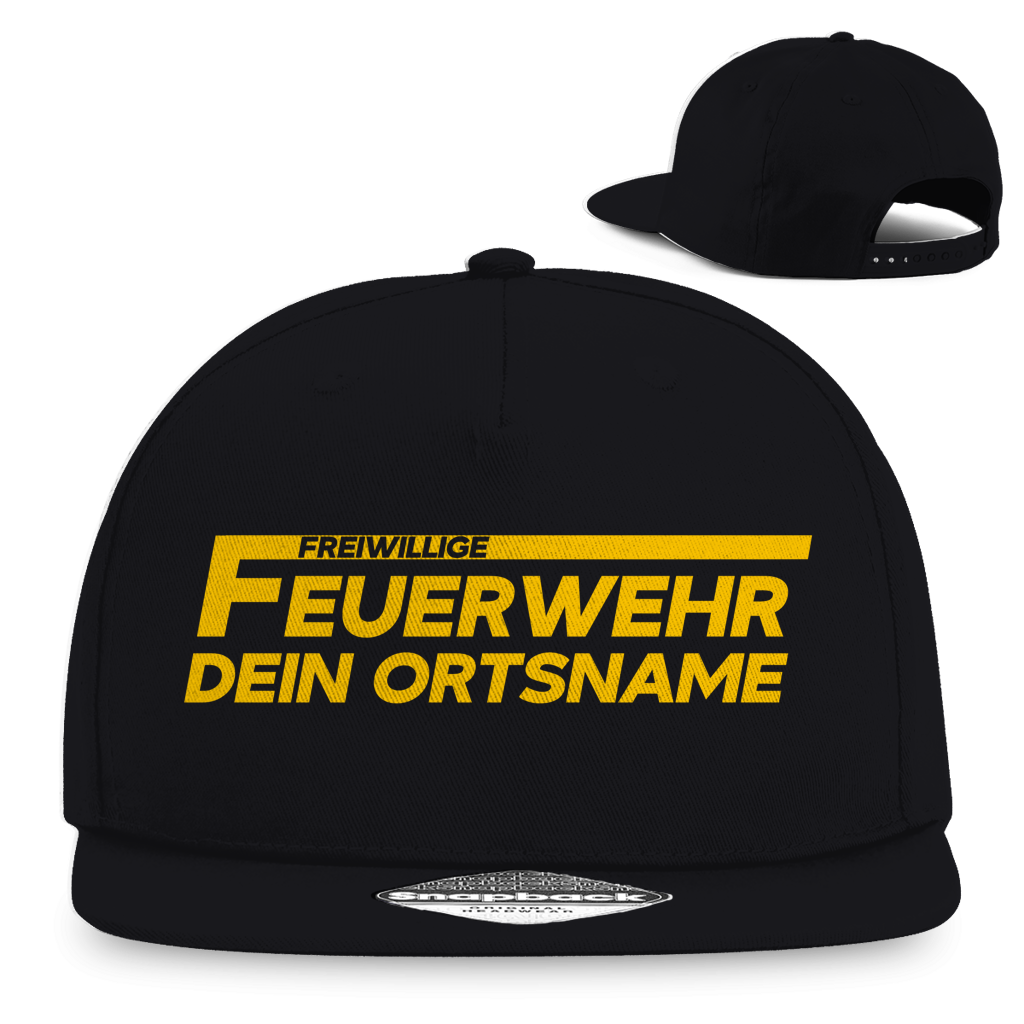 Snapback Rapper Cap - Freiwillige Feuerwehr Gelb [Personalisierbar]