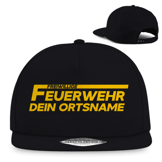 Snapback Rapper Cap - Freiwillige Feuerwehr Gelb [Personalisierbar]