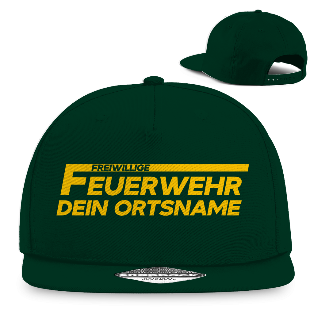 Snapback Rapper Cap - Freiwillige Feuerwehr Gelb [Personalisierbar]