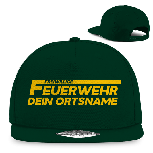 Snapback Rapper Cap - Freiwillige Feuerwehr Gelb [Personalisierbar]
