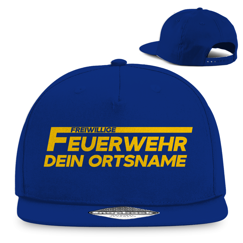 Snapback Rapper Cap - Freiwillige Feuerwehr Gelb [Personalisierbar]