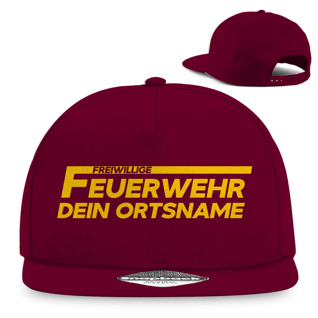 Snapback Rapper Cap - Freiwillige Feuerwehr Gelb [Personalisierbar]