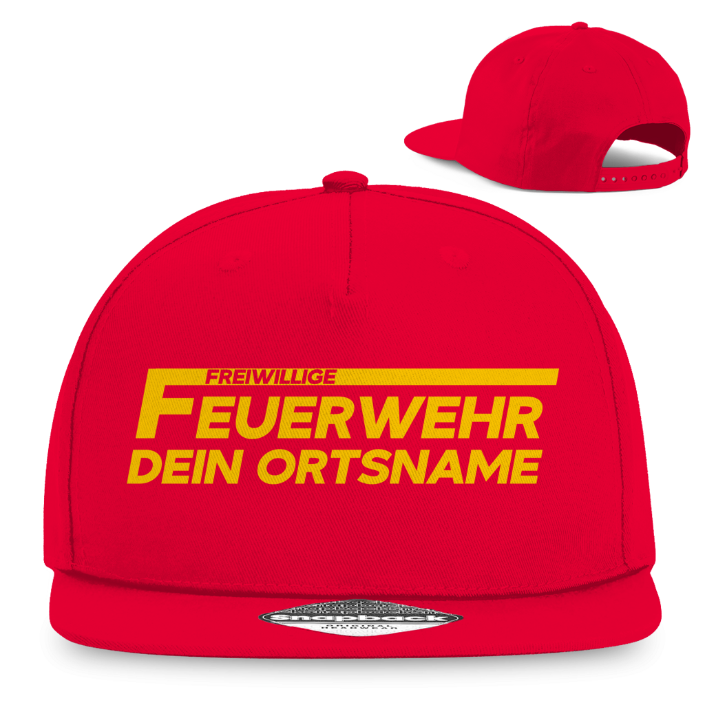 Snapback Rapper Cap - Freiwillige Feuerwehr Gelb [Personalisierbar]