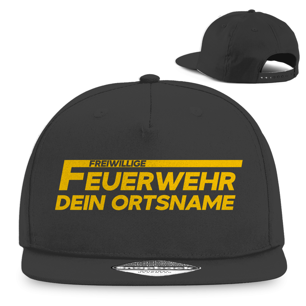 Snapback Rapper Cap - Freiwillige Feuerwehr Gelb [Personalisierbar]