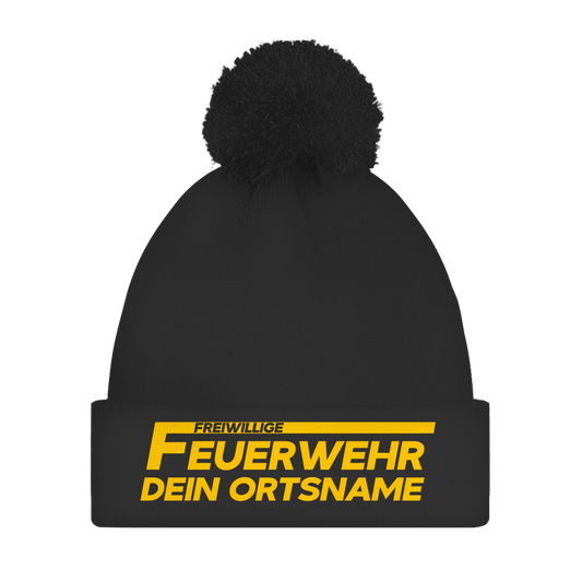 Bommelmütze - Freiwillige Feuerwehr Gelb [Personalisierbar]