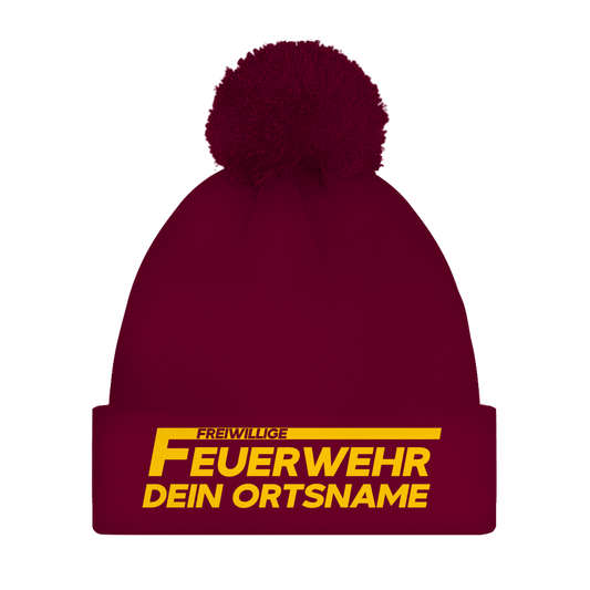 Bommelmütze - Freiwillige Feuerwehr Gelb [Personalisierbar]