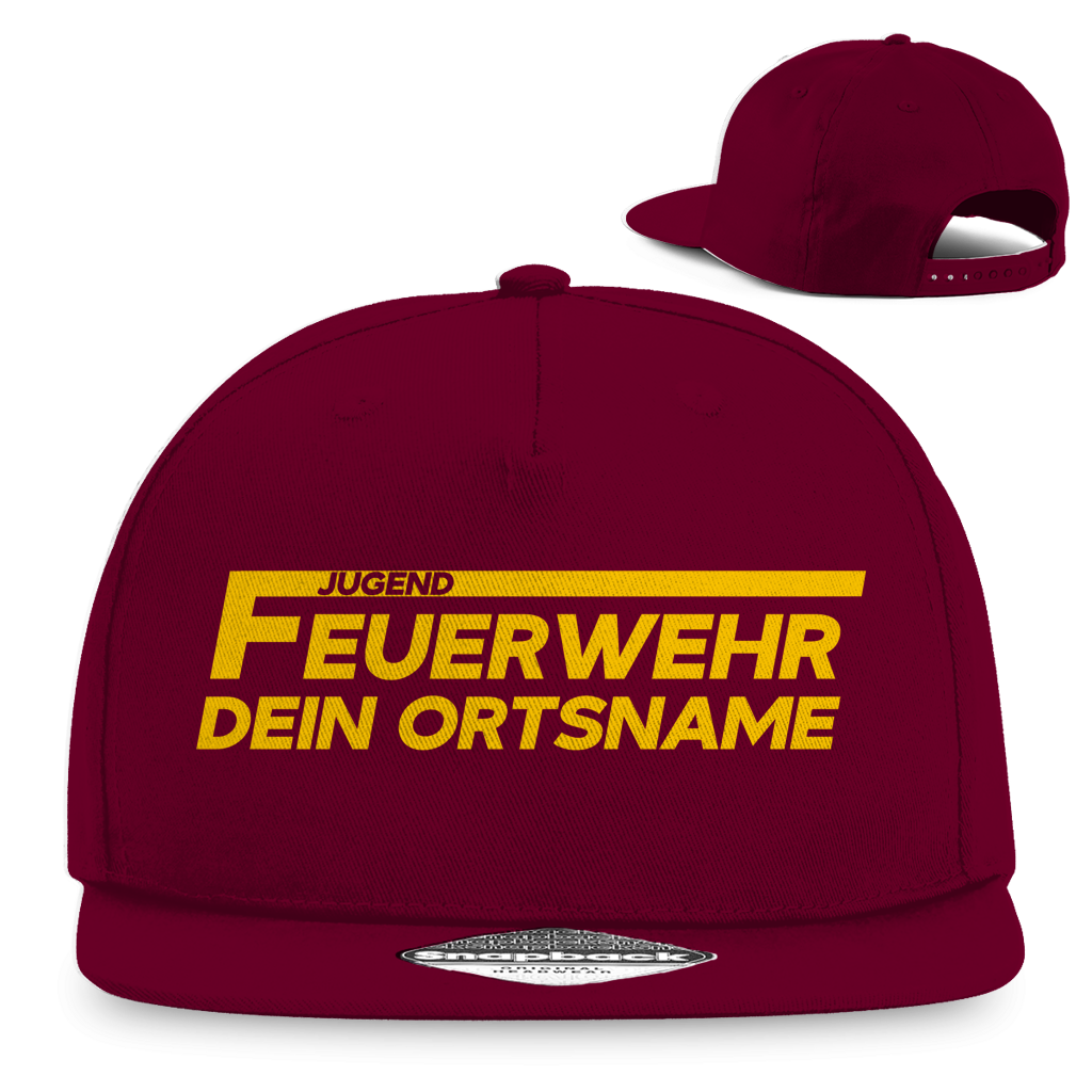 Snapback Rapper Cap - Jugendfeuerwehr Gelb [Personalisierbar]