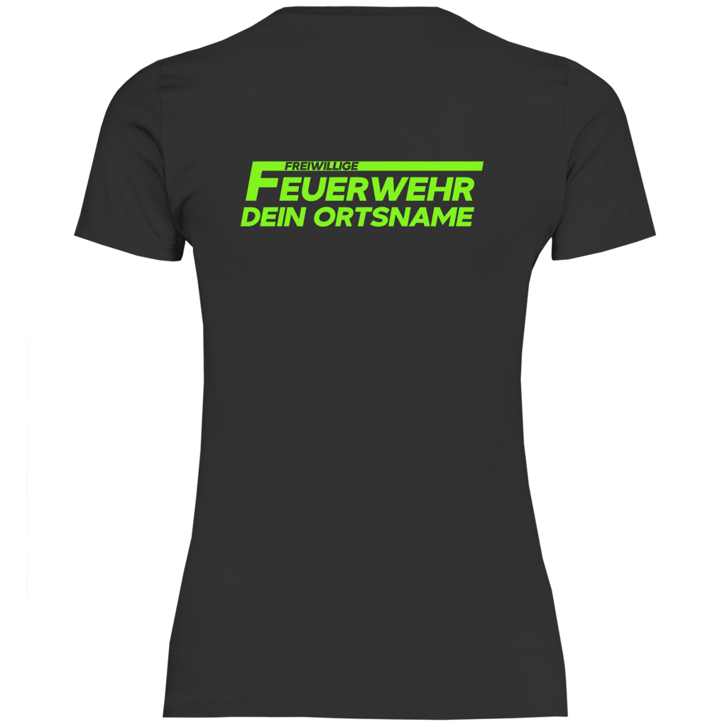 Damen T-Shirt - Freiwillige Feuerwehr Grün [Personalisierbar]