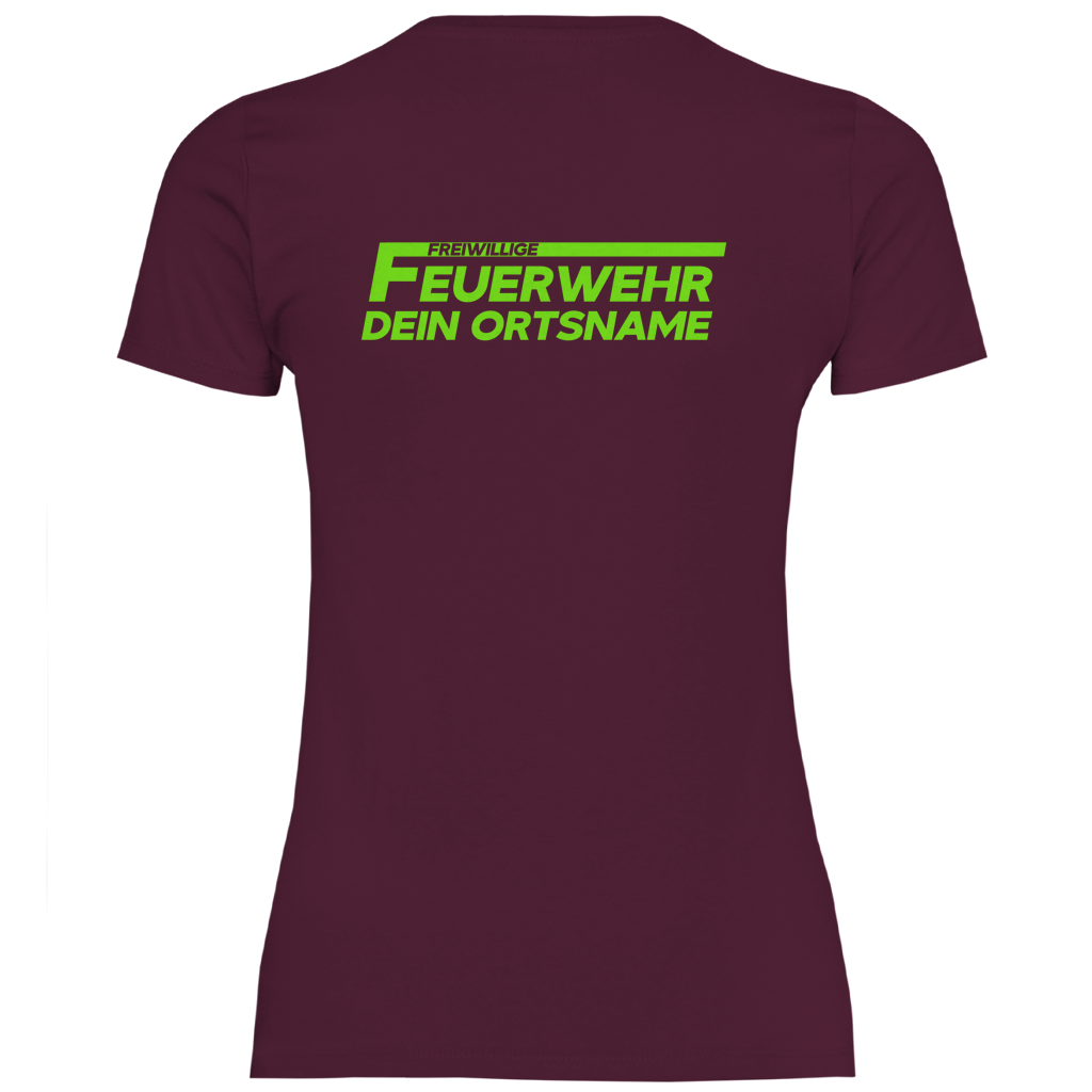 Damen T-Shirt - Freiwillige Feuerwehr Grün [Personalisierbar]