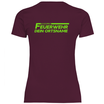 Damen T-Shirt - Freiwillige Feuerwehr Grün [Personalisierbar]