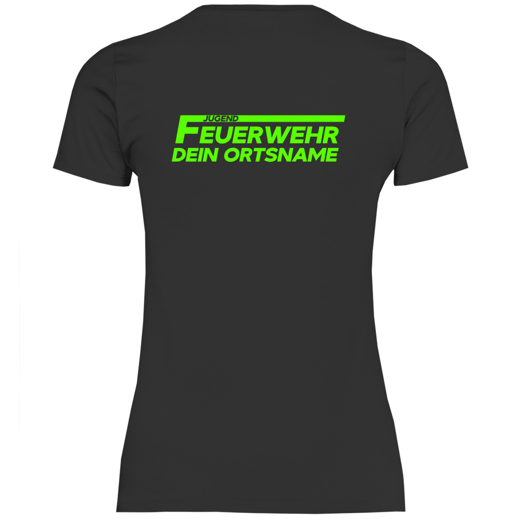 Damen T-Shirt - Jugendfeuerwehr Grün [Personalisierbar]