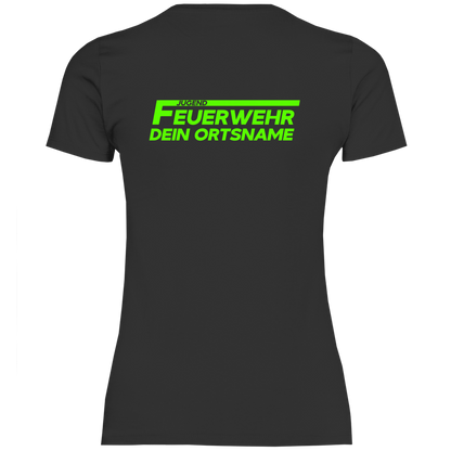 Damen T-Shirt - Jugendfeuerwehr Grün [Personalisierbar]